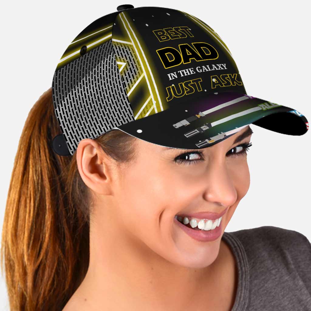 Best Dad In The Galaxy Cap With Printed Vent Holes - Personalized Father's Day Classic Cap