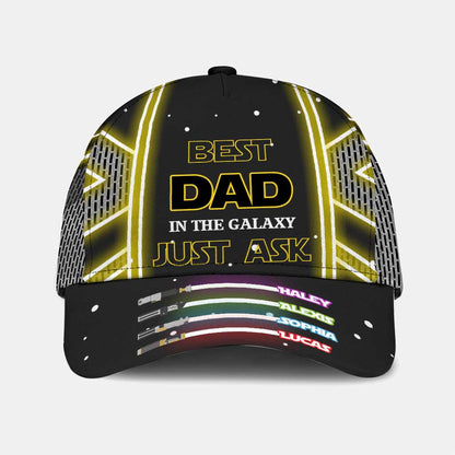 Best Dad In The Galaxy Cap With Printed Vent Holes - Personalized Father's Day Classic Cap