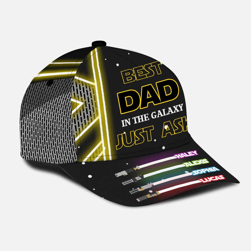 Best Dad In The Galaxy Cap With Printed Vent Holes - Personalized Father's Day Classic Cap