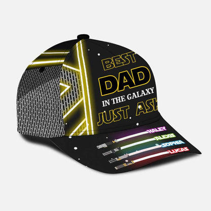 Best Dad In The Galaxy Cap With Printed Vent Holes - Personalized Father's Day Classic Cap