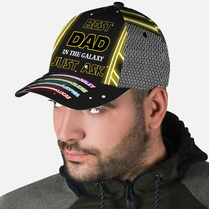 Best Dad In The Galaxy Cap With Printed Vent Holes - Personalized Father's Day Classic Cap