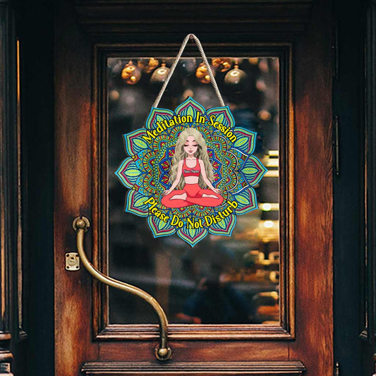 Meditation In Session - Personalized Yoga Wood Sign
