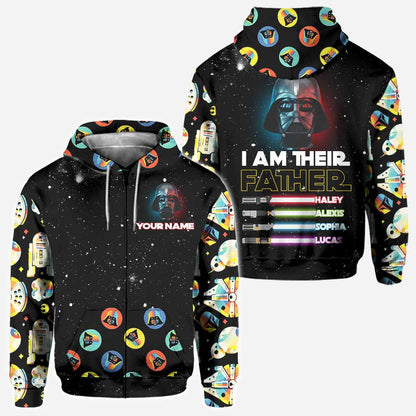 I Am Their Father - Personalized Father's Day The Force All Over T-shirt and Hoodie