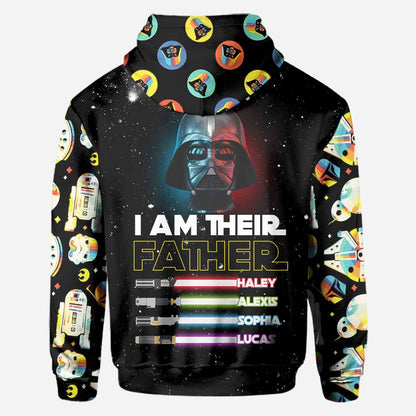 I Am Their Father - Personalized Father's Day The Force All Over T-shirt and Hoodie