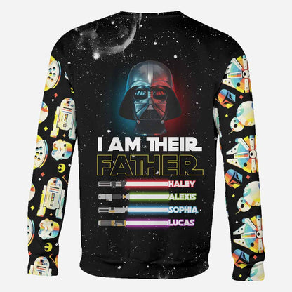 I Am Their Father - Personalized Father's Day The Force All Over T-shirt and Hoodie