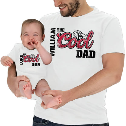 The Cool Dad - Personalized Father T-shirt And Baby Onesie