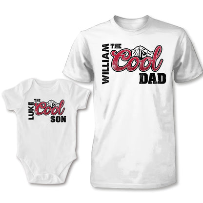 The Cool Dad - Personalized Father T-shirt And Baby Onesie