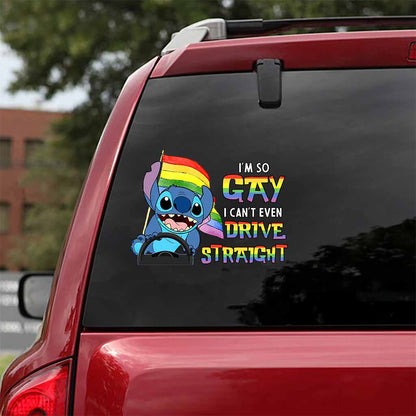 I'm So Gay I Can't Even Drive Straight - LGBT Support Decal Full