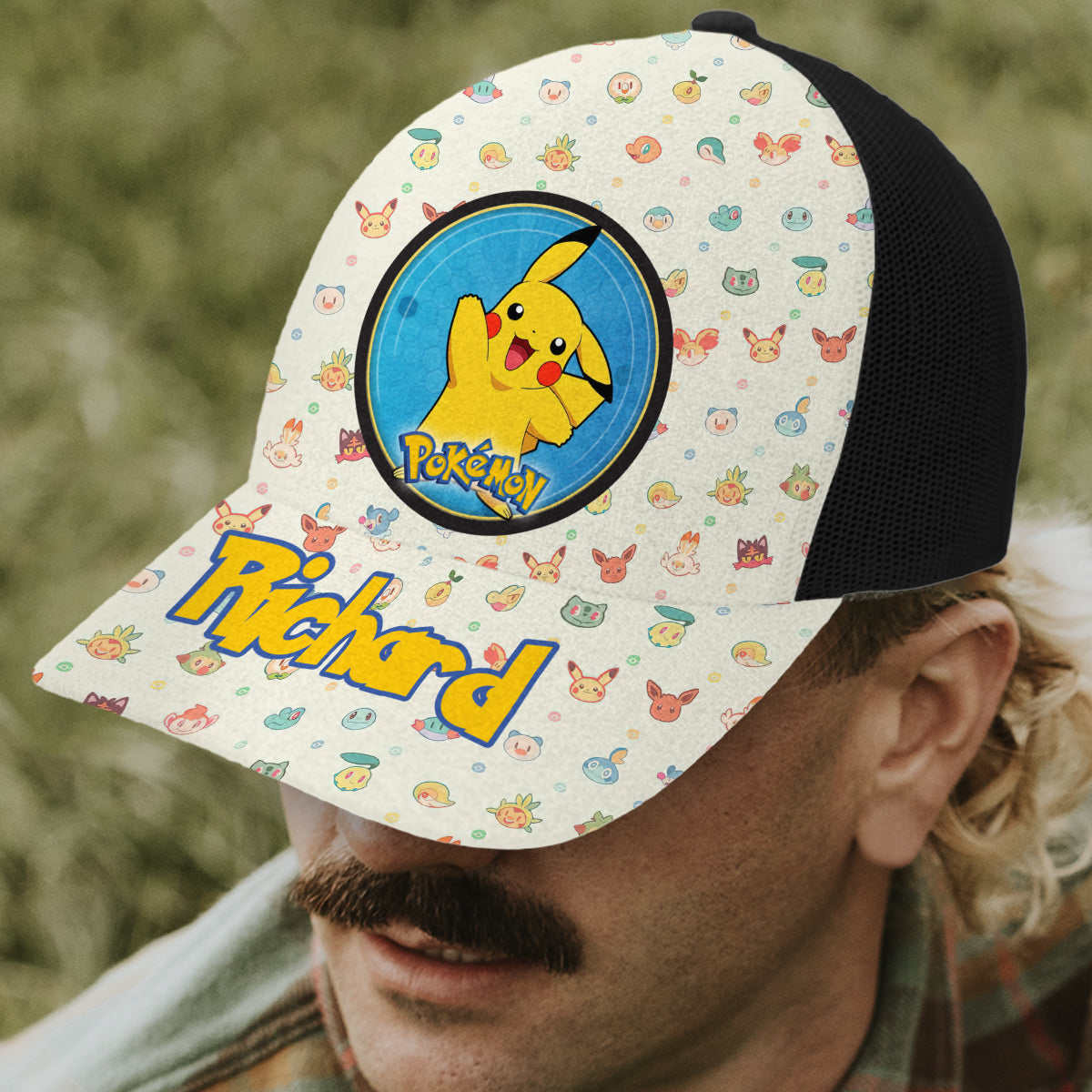 Gotta Catch Them All - Personalized Monster Trainer Trucker Hat (Black Mesh)