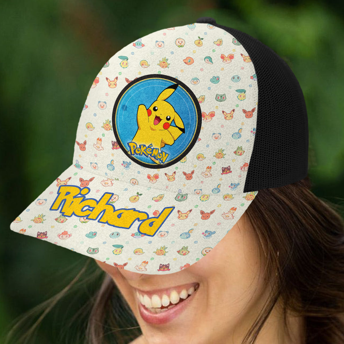 Gotta Catch Them All - Personalized Monster Trainer Trucker Hat (Black Mesh)