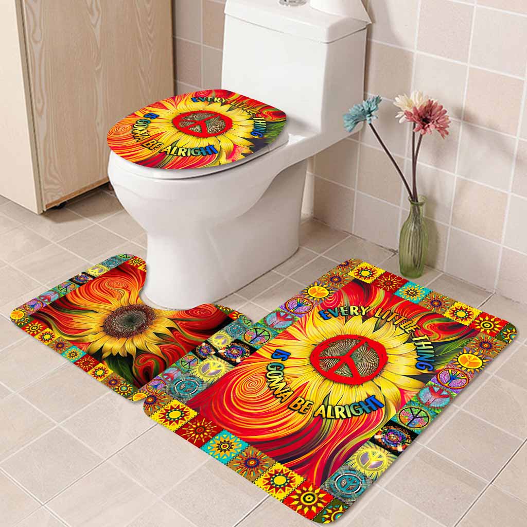 Every Little Things Is Gonna Be Alright - Hippie 3 Pieces Bathroom Mats Set