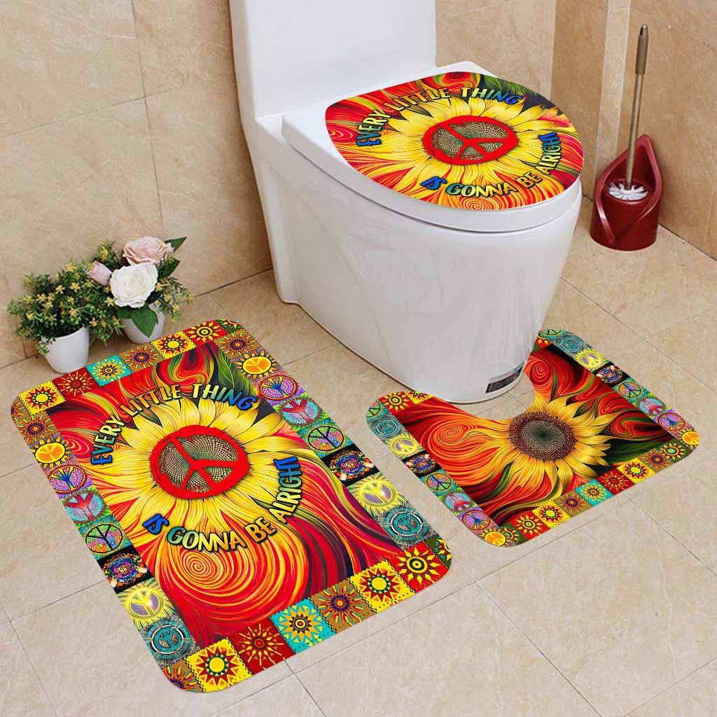 Every Little Things Is Gonna Be Alright - Hippie 3 Pieces Bathroom Mats Set