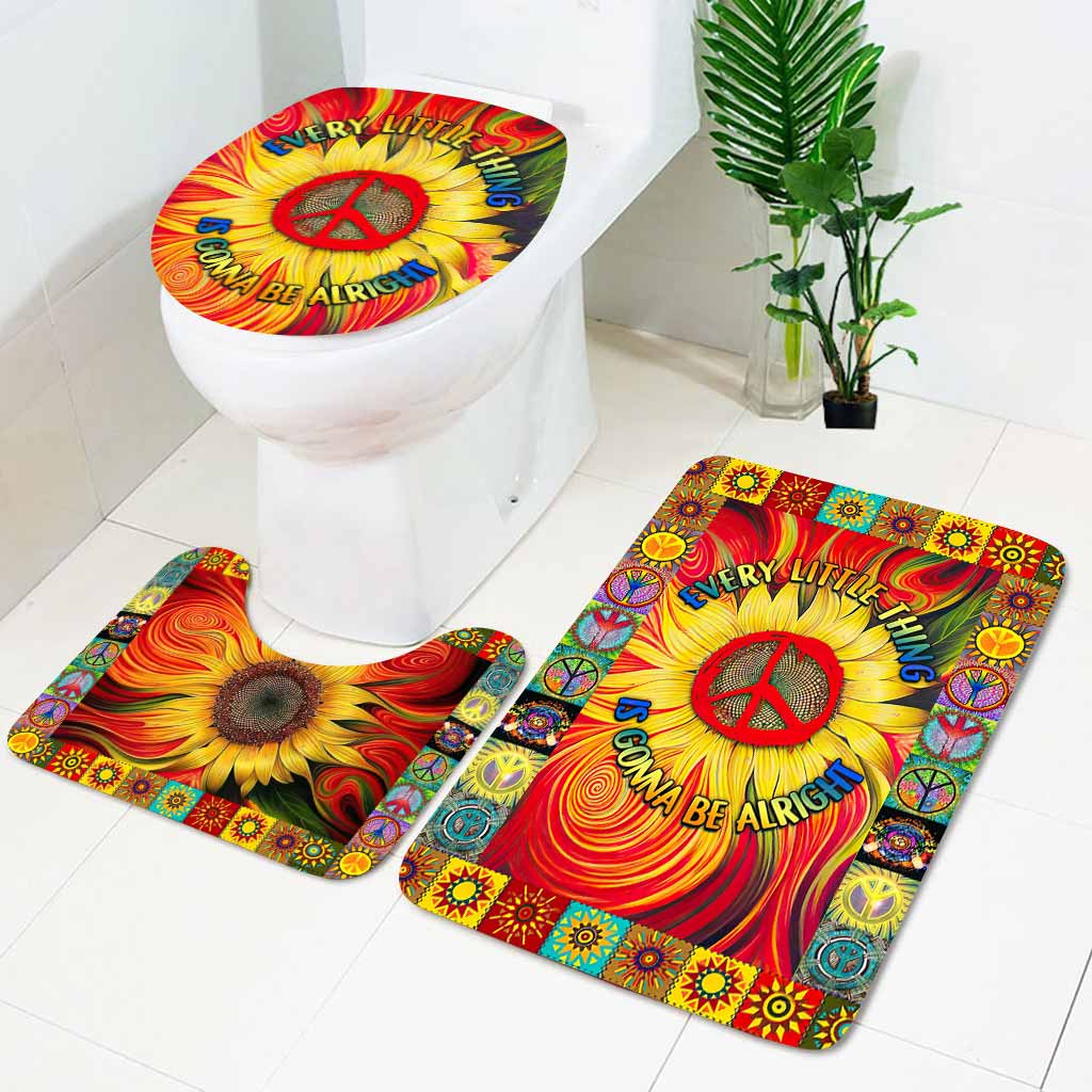 Every Little Things Is Gonna Be Alright - Hippie 3 Pieces Bathroom Mats Set