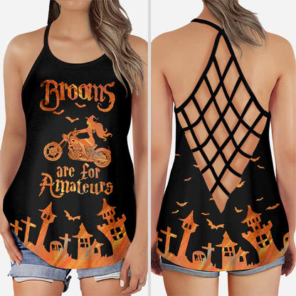 Brooms Are For Amateurs  - Biker Cross Tank Top