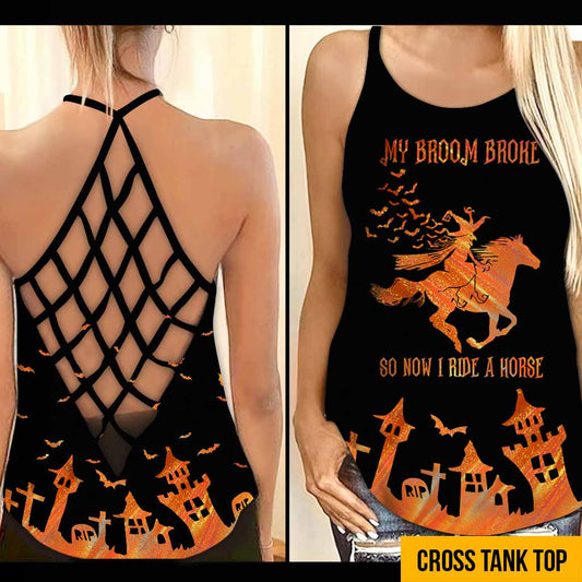 My Broom Broke  - Horse Cross Tank Top