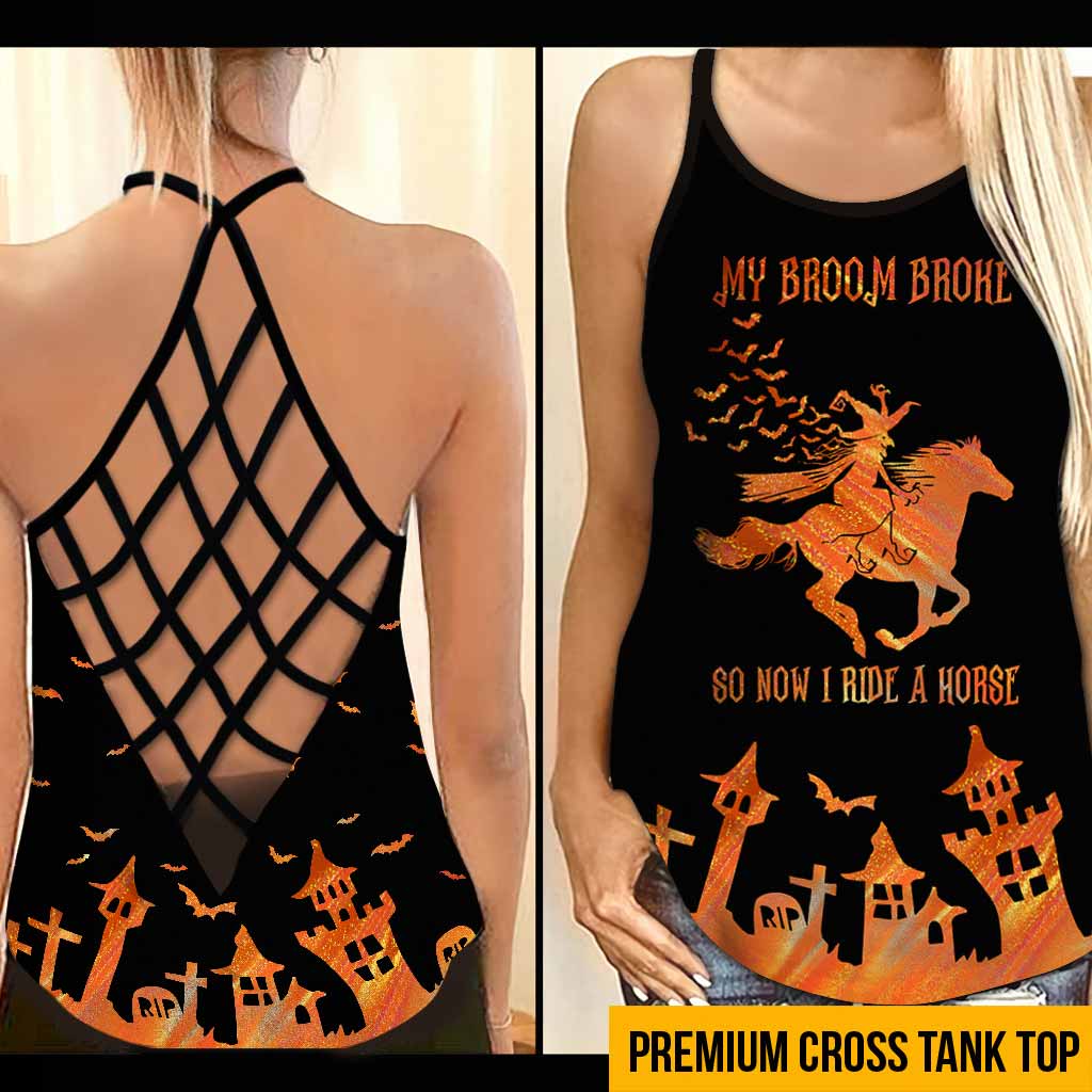 My Broom Broke  - Horse Cross Tank Top