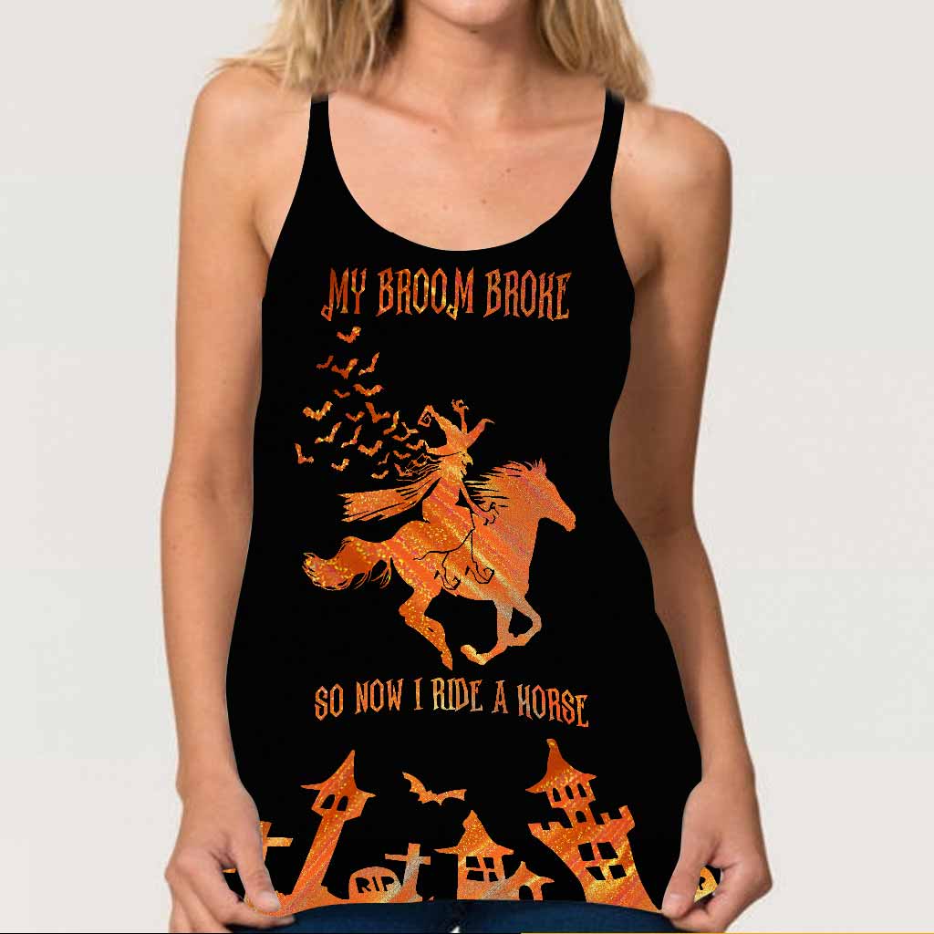 My Broom Broke  - Horse Cross Tank Top