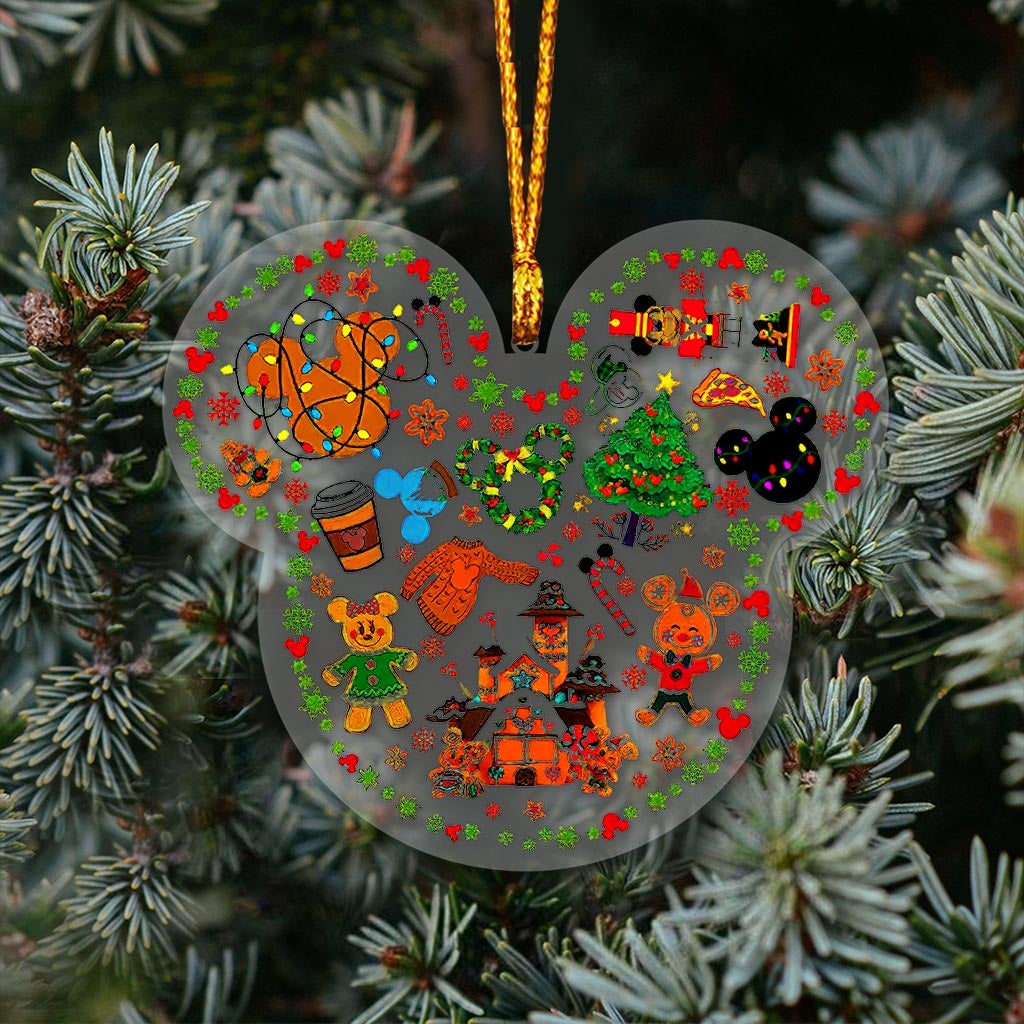 Merry Christmas - Mouse Transparent Ornament