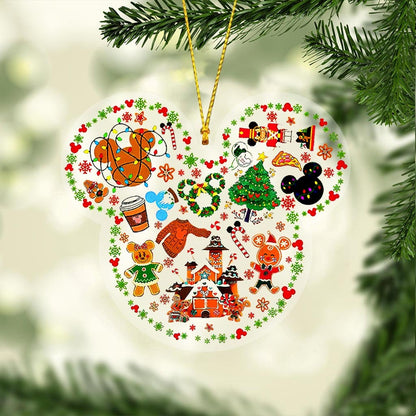 Merry Christmas - Mouse Transparent Ornament