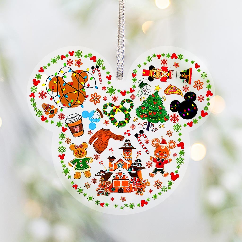 Merry Christmas - Mouse Transparent Ornament