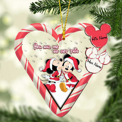 You And Me We Got This - Personalized Christmas Couple Layers Mix Ornament