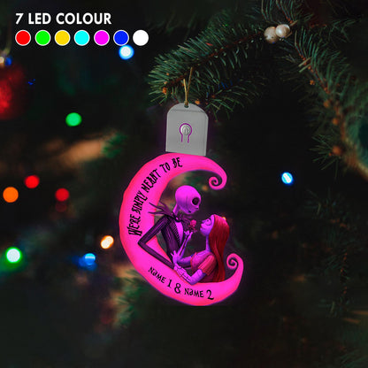 We're Simply Meant To Be - Personalized Christmas Couple Shaped Led Acrylic Ornament