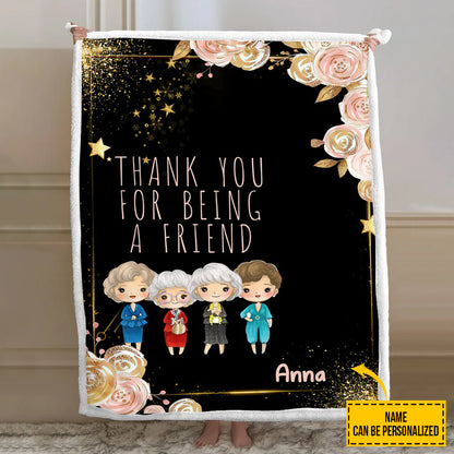 Thank You For Being A Friend - Personalized Blanket