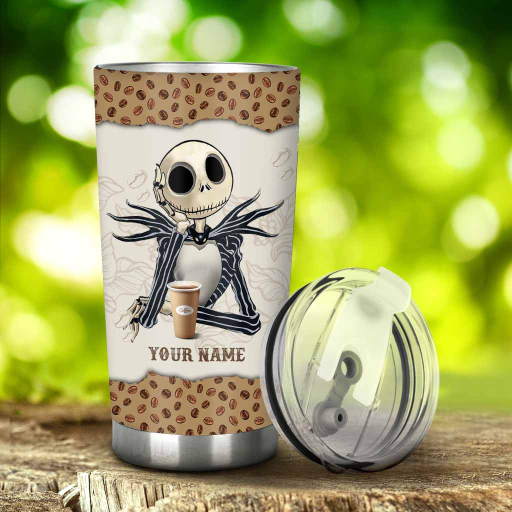 I Run On Caffeine And Nightmares - Personalized Nightmare Tumbler