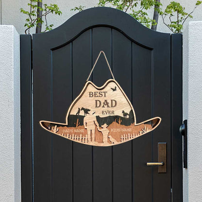 Best Dad Ever - Personalized Father's Day Horse Wood Sign