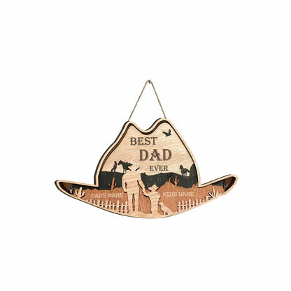 Best Dad Ever - Personalized Father's Day Horse Wood Sign