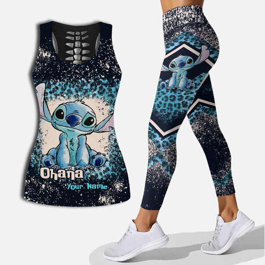 Love Ohana - Personalized Ohana Hollow Tank Top And Leggings