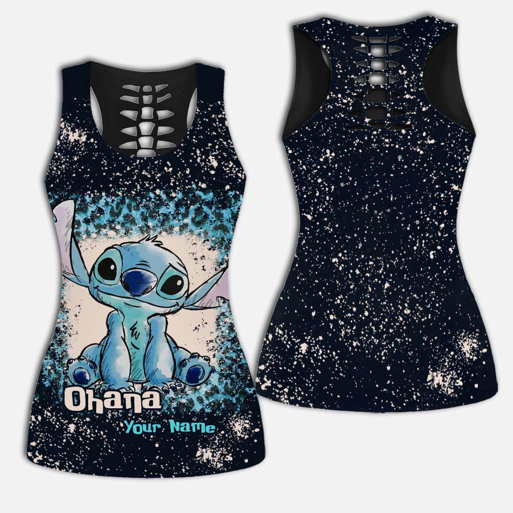 Love Ohana - Personalized Ohana Hollow Tank Top And Leggings