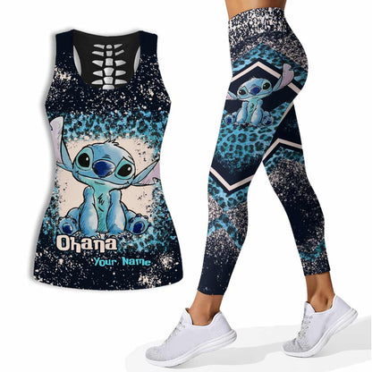 Love Ohana - Personalized Ohana Hollow Tank Top And Leggings