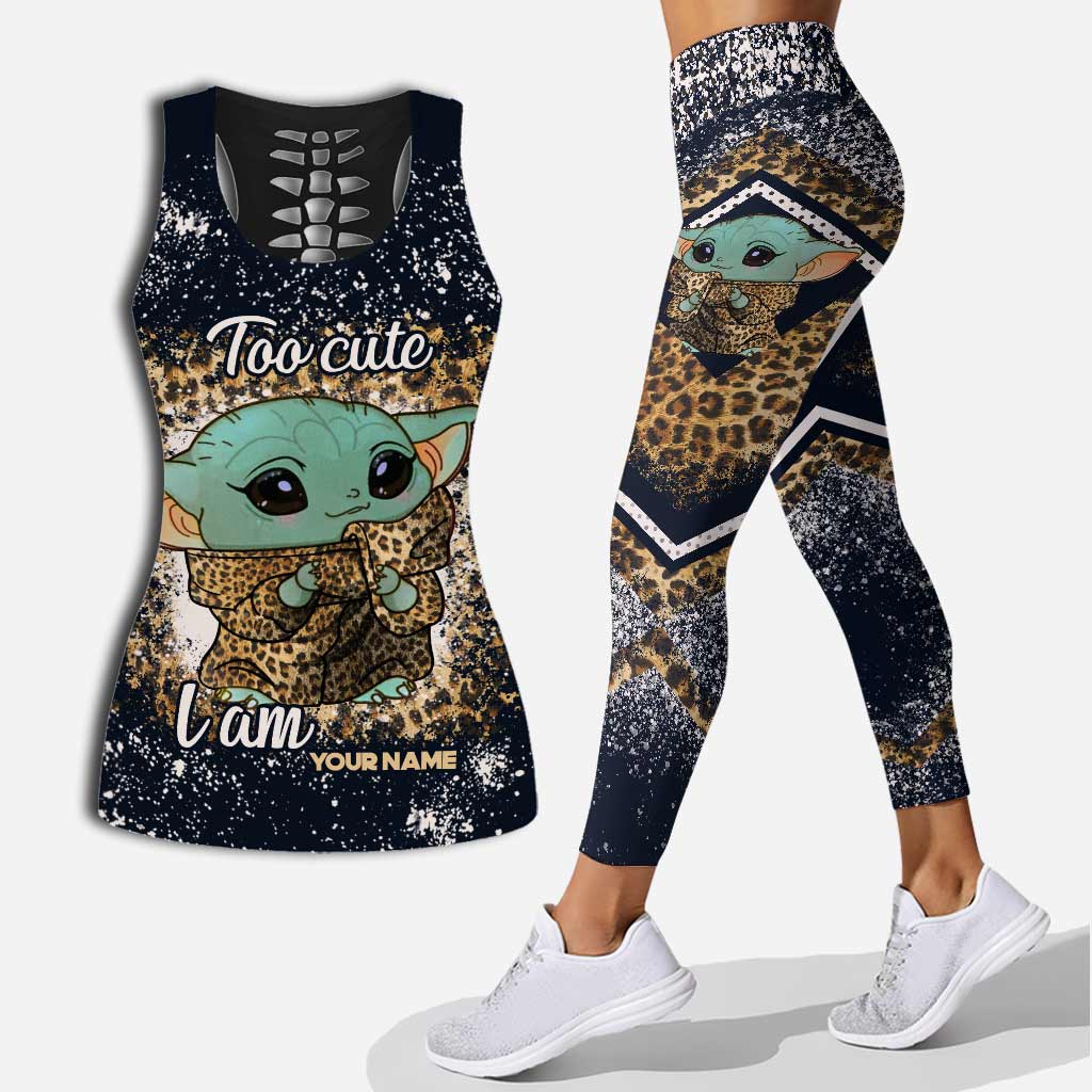 Too Cute I Am - Personalized The Force Hollow Tank Top And Leggings