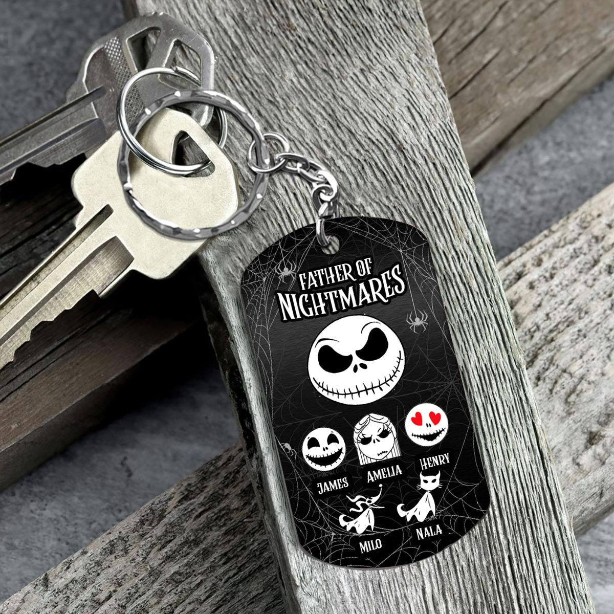 Father Of Nightmares - Personalized Father's Day Nightmare Stainless Steel Keychain