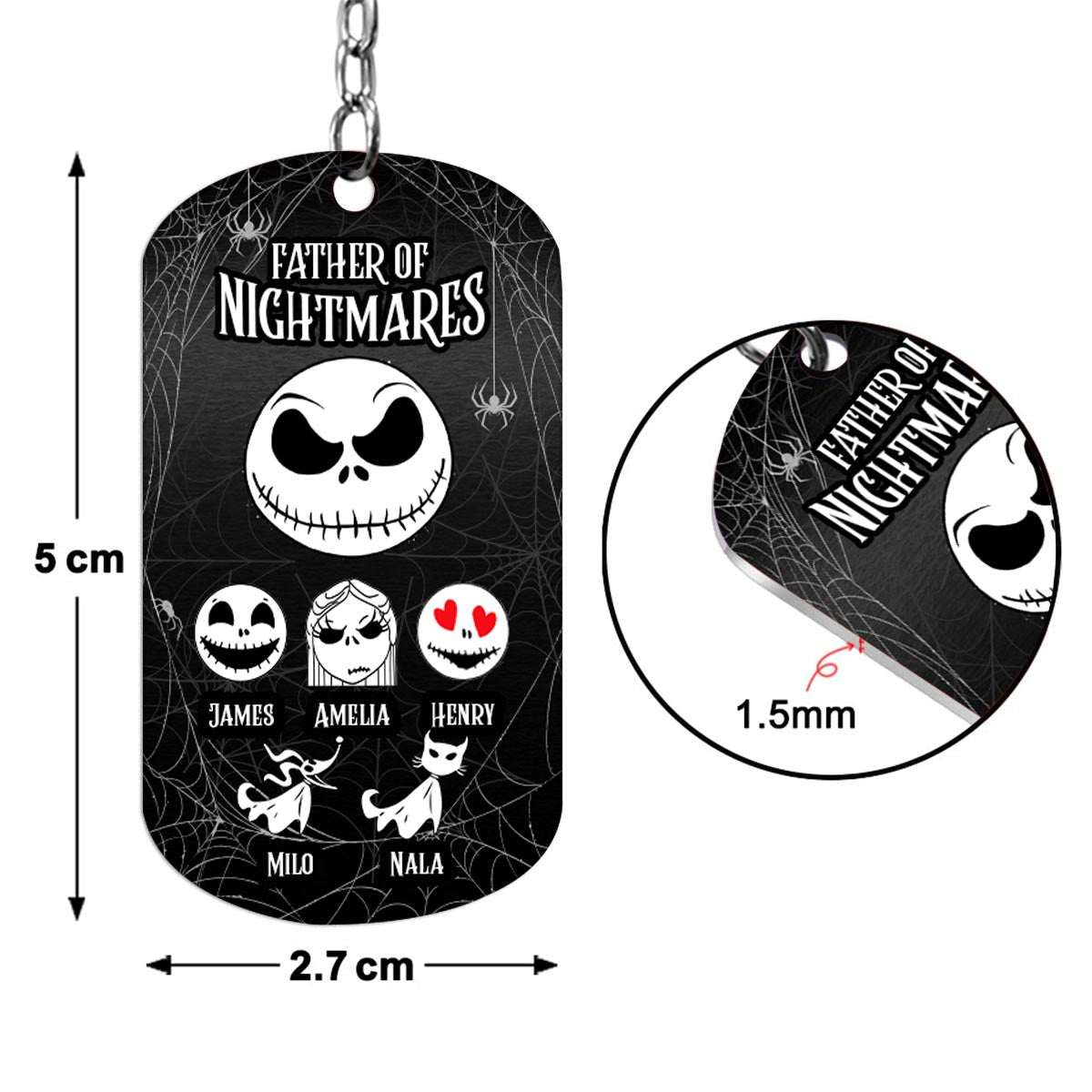 Father Of Nightmares - Personalized Father's Day Nightmare Stainless Steel Keychain