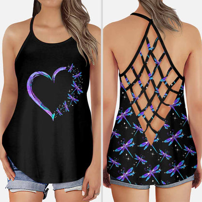 Magic Dragonflies Cross Tank Top