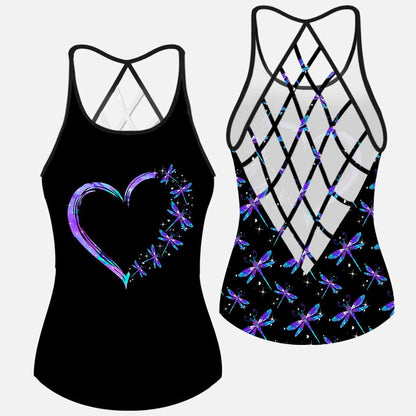 Magic Dragonflies Cross Tank Top