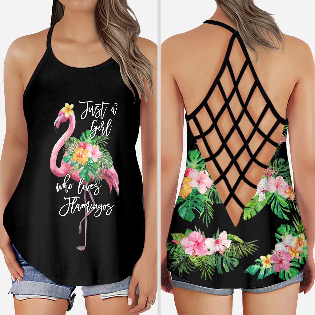 Just A Girl - Flamingo Cross Tank Top