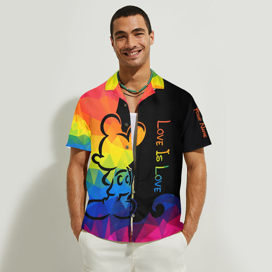 Love Is Love - Personalized LGBT Support Hawaiian Shirt