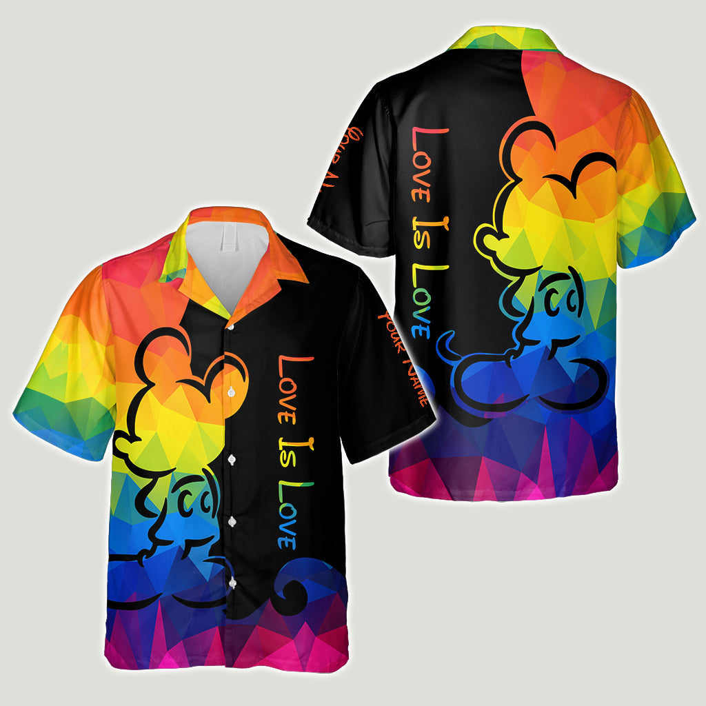Love Is Love - Personalized LGBT Support Hawaiian Shirt