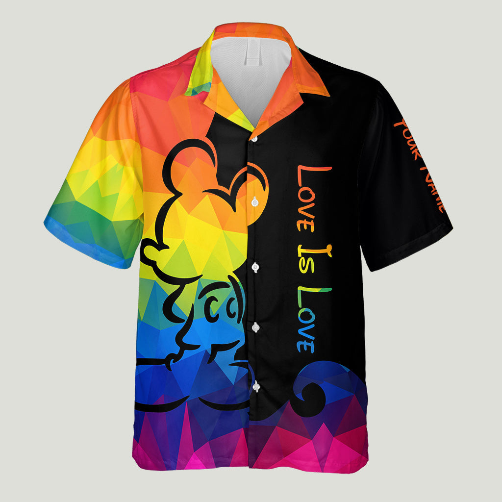 Love Is Love - Personalized LGBT Support Hawaiian Shirt