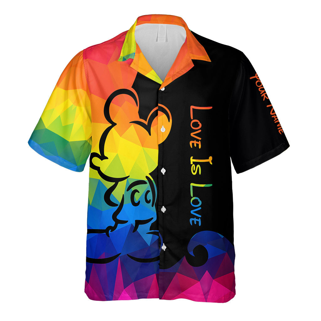 Love Is Love - Personalized LGBT Support Hawaiian Shirt