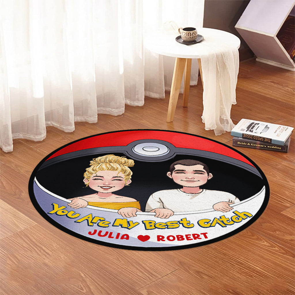 My Best Catch - Personalized Monster Trainer Round Rug