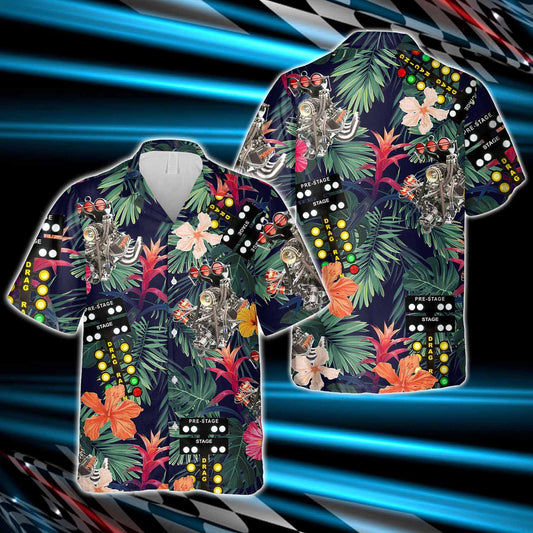 Summer Nights And Dirt Track Lights - Racing Hawaiian Shirt