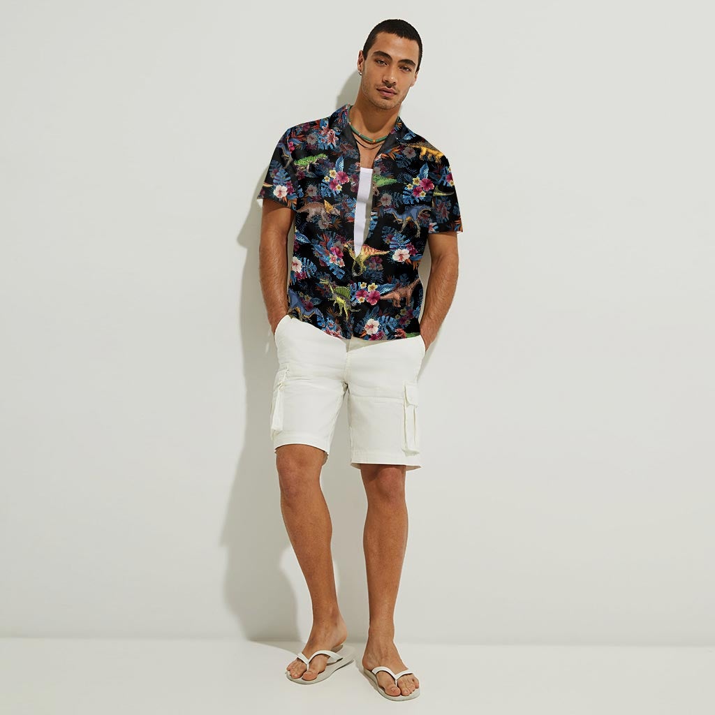 Tropical Vibes - Dinosaur Hawaiian Shirt