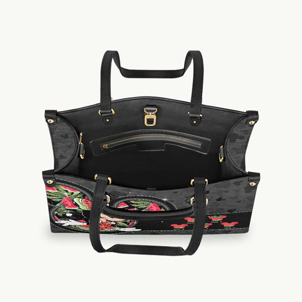 One In A Melon Grandma - Personalized Grandma Leather Handbag