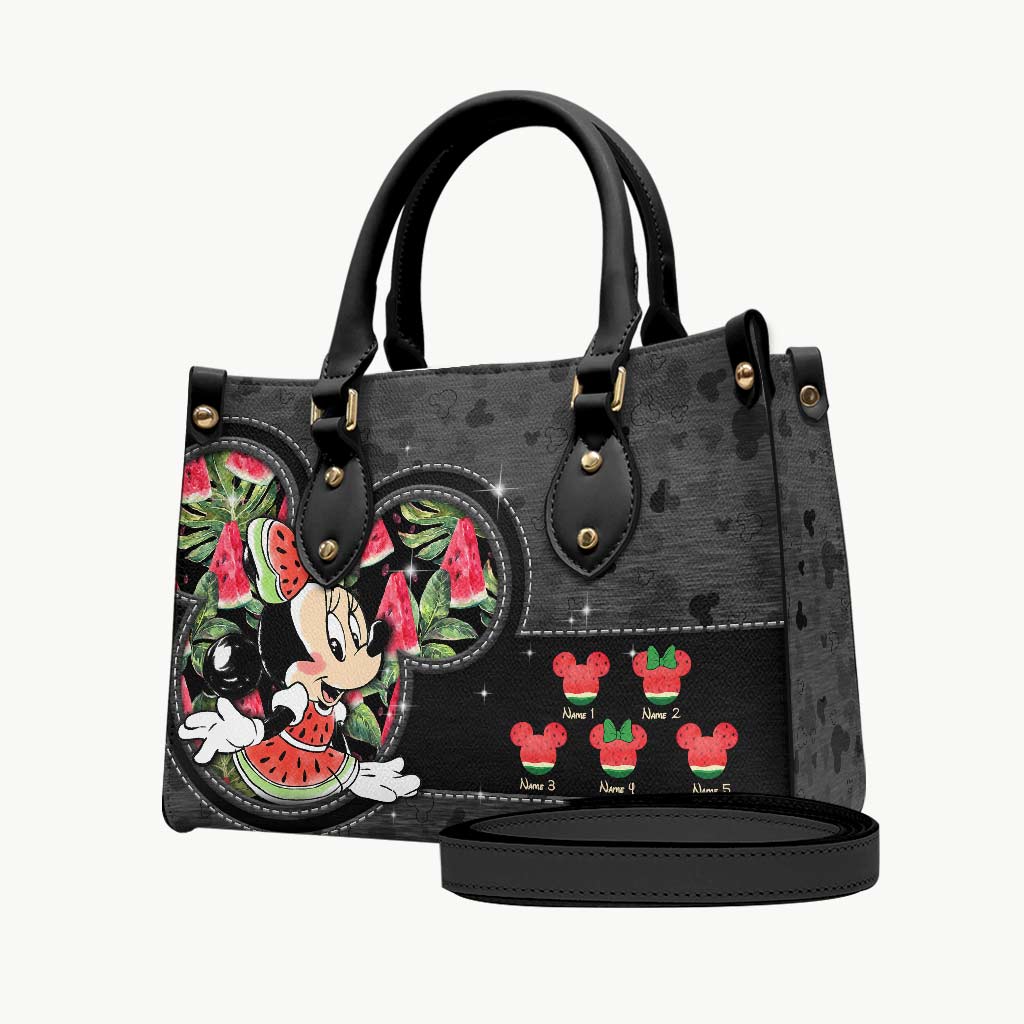 One In A Melon Grandma - Personalized Grandma Leather Handbag