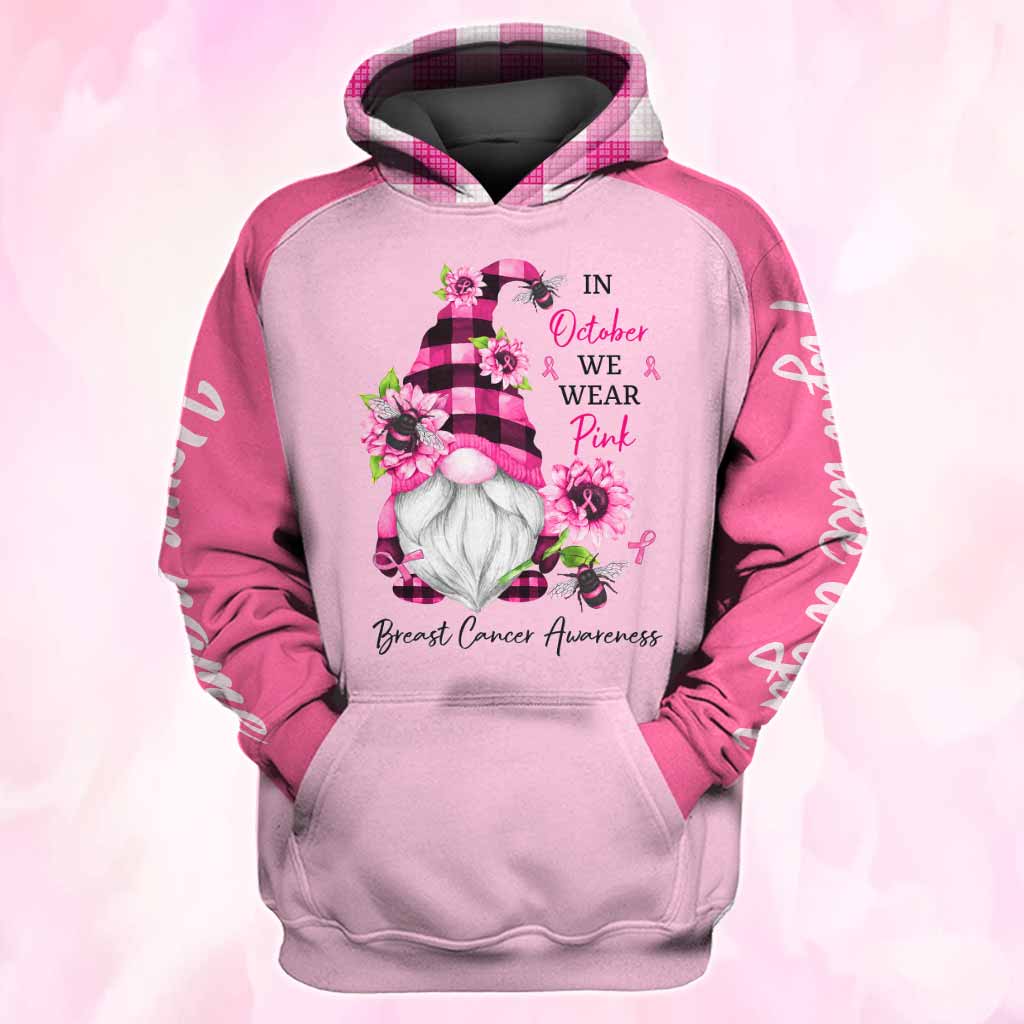 In October We Wear Pink - Breast Cancer Awareness Personalized All Over T-shirt and Hoodie