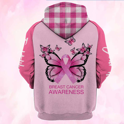 In October We Wear Pink - Breast Cancer Awareness Personalized All Over T-shirt and Hoodie